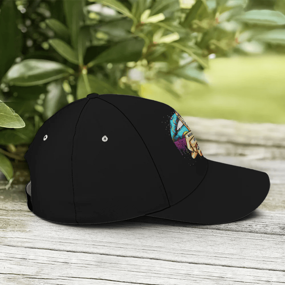 Adeenyc Hippie Girl Sassy Rainbow Lips Black Baseball Cap Trucker Hats Custom Hats Gifts For Men & Women