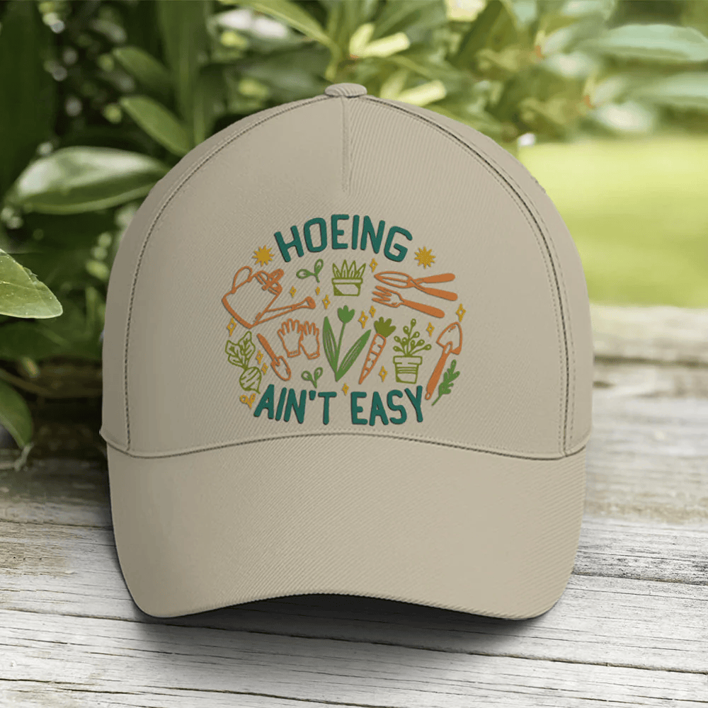 Adeenyc Hoeing Ain't Easy Plants Gardening Baseball Cap Trucker Hats Custom Hats Gifts For Men & Women