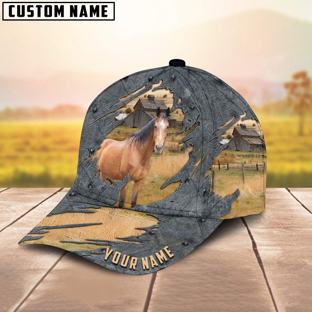 Adeenyc Horse Customized Name Cap, Farm Cap, Farmer Baseball Cap, Cow Cap, Cow Gift, Farm Animal Hat Trucker Hats Custom Hats Gifts For Men & Women