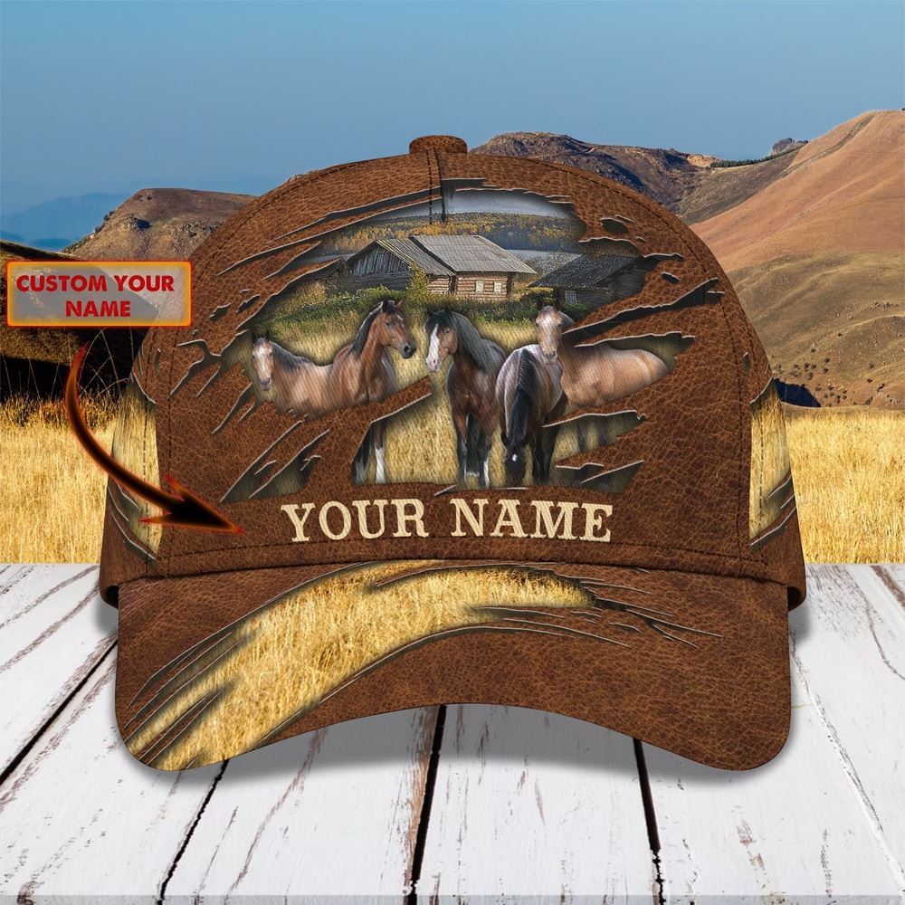 Adeenyc Horse Farm Customized Name Cap, Farm Cap, Farmer Baseball Cap, Cow Cap, Cow Gift, Farm Animal Hat Trucker Hats Custom Hats Gifts For Men & Women