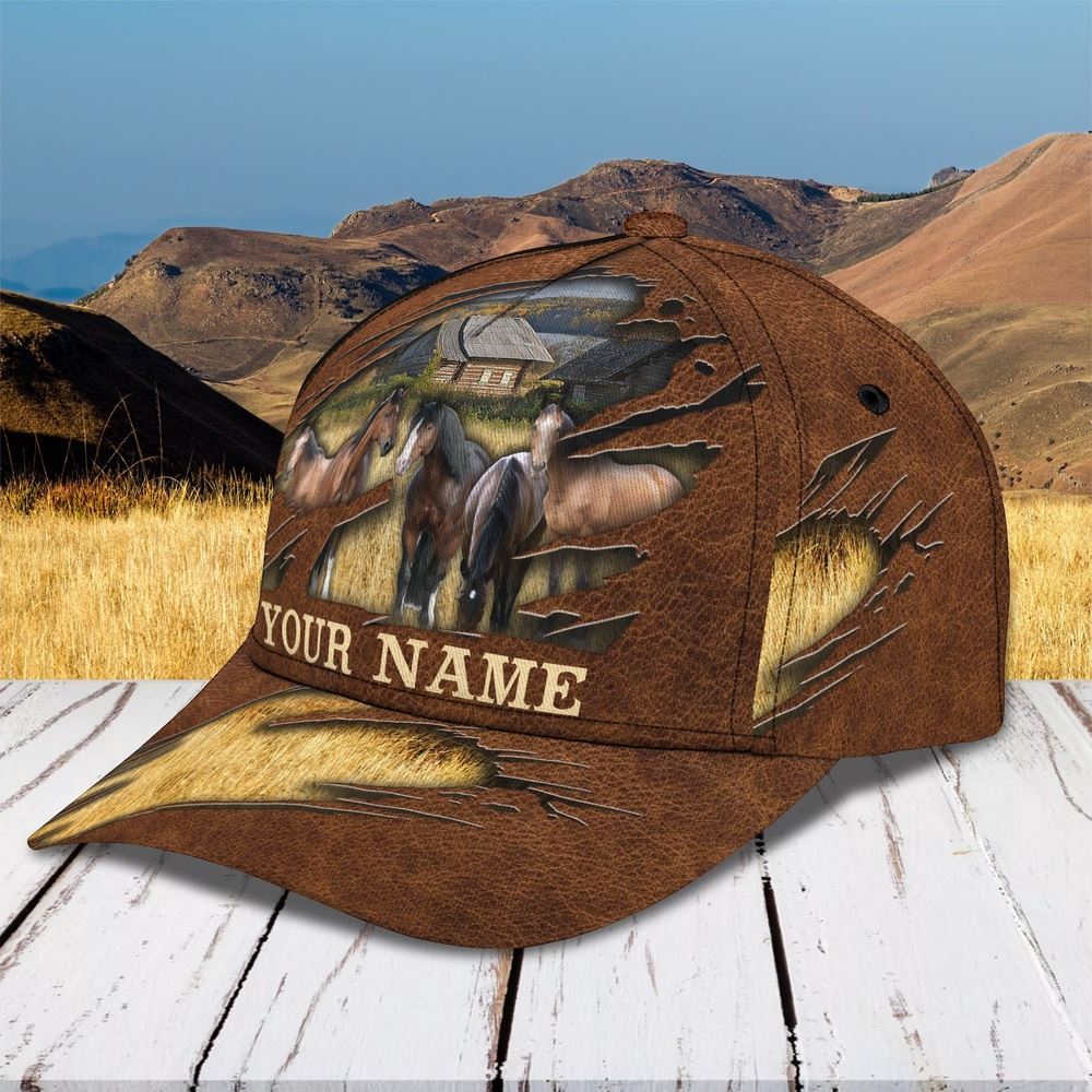 Adeenyc Horse Farm Customized Name Cap, Farm Cap, Farmer Baseball Cap, Cow Cap, Cow Gift, Farm Animal Hat Trucker Hats Custom Hats Gifts For Men & Women