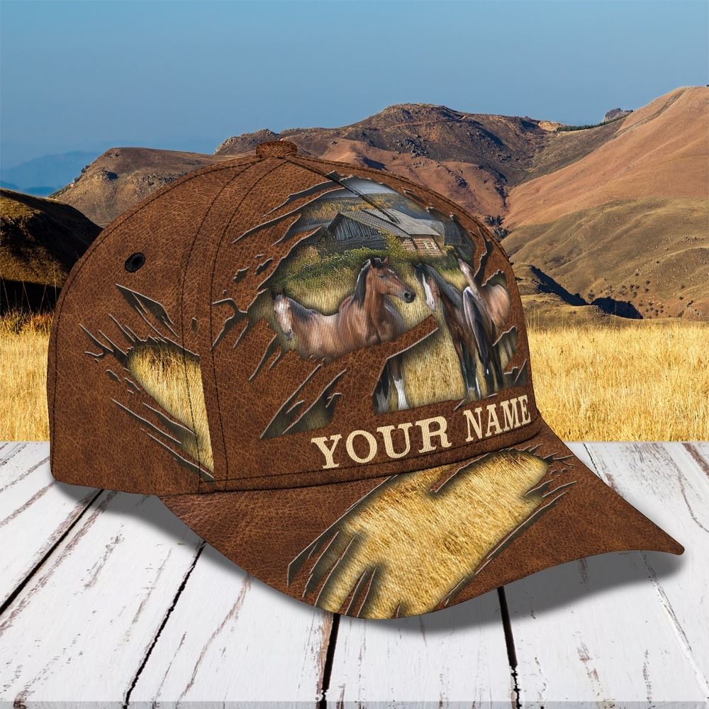 Adeenyc Horse Farm Customized Name Cap, Farm Cap, Farmer Baseball Cap, Cow Cap, Cow Gift, Farm Animal Hat Trucker Hats Custom Hats Gifts For Men & Women