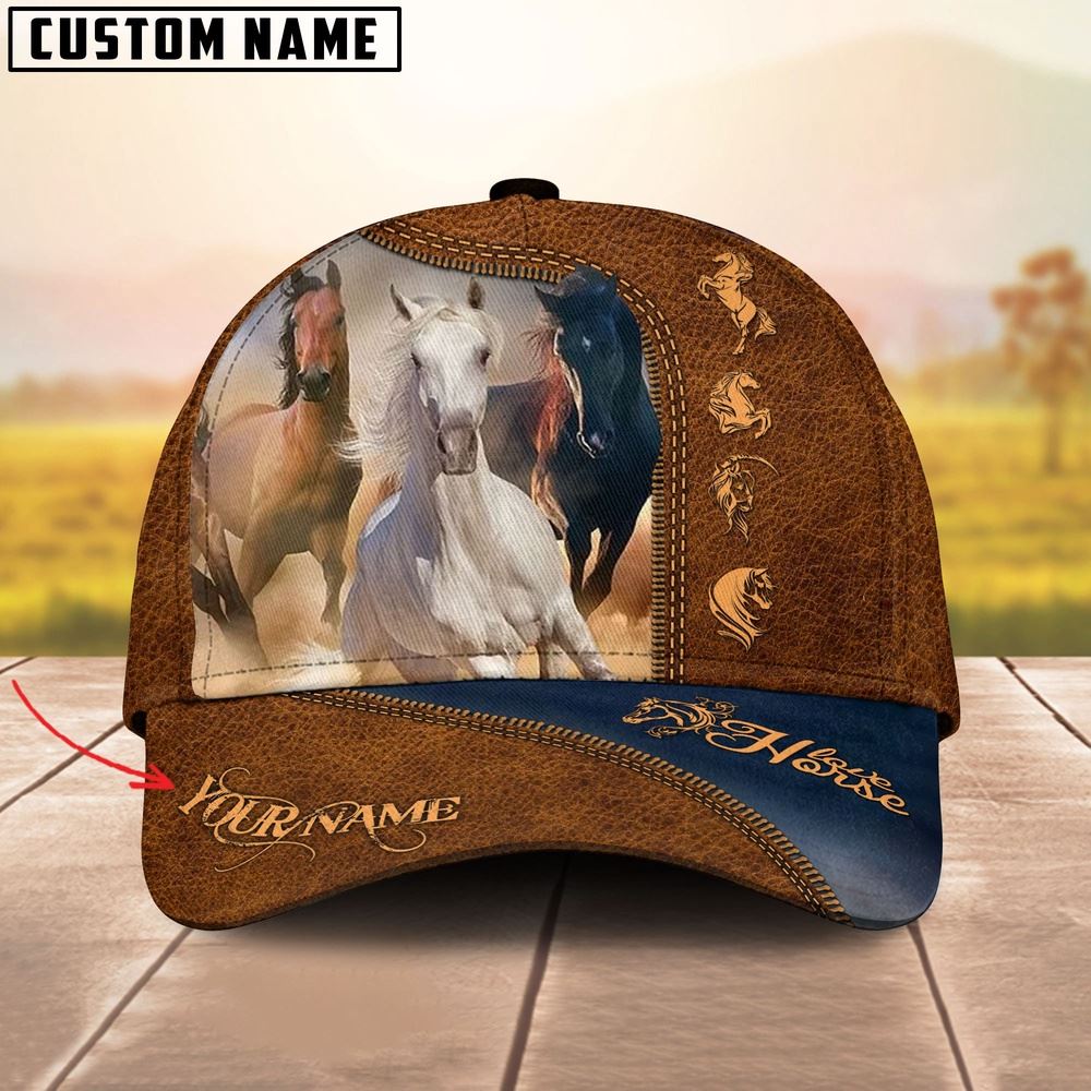 Adeenyc Horses Lovers Customized Name Cap, Farm Cap, Farmer Baseball Cap, Cow Cap, Cow Gift, Farm Animal Hat Trucker Hats Custom Hats Gifts For Men & Women
