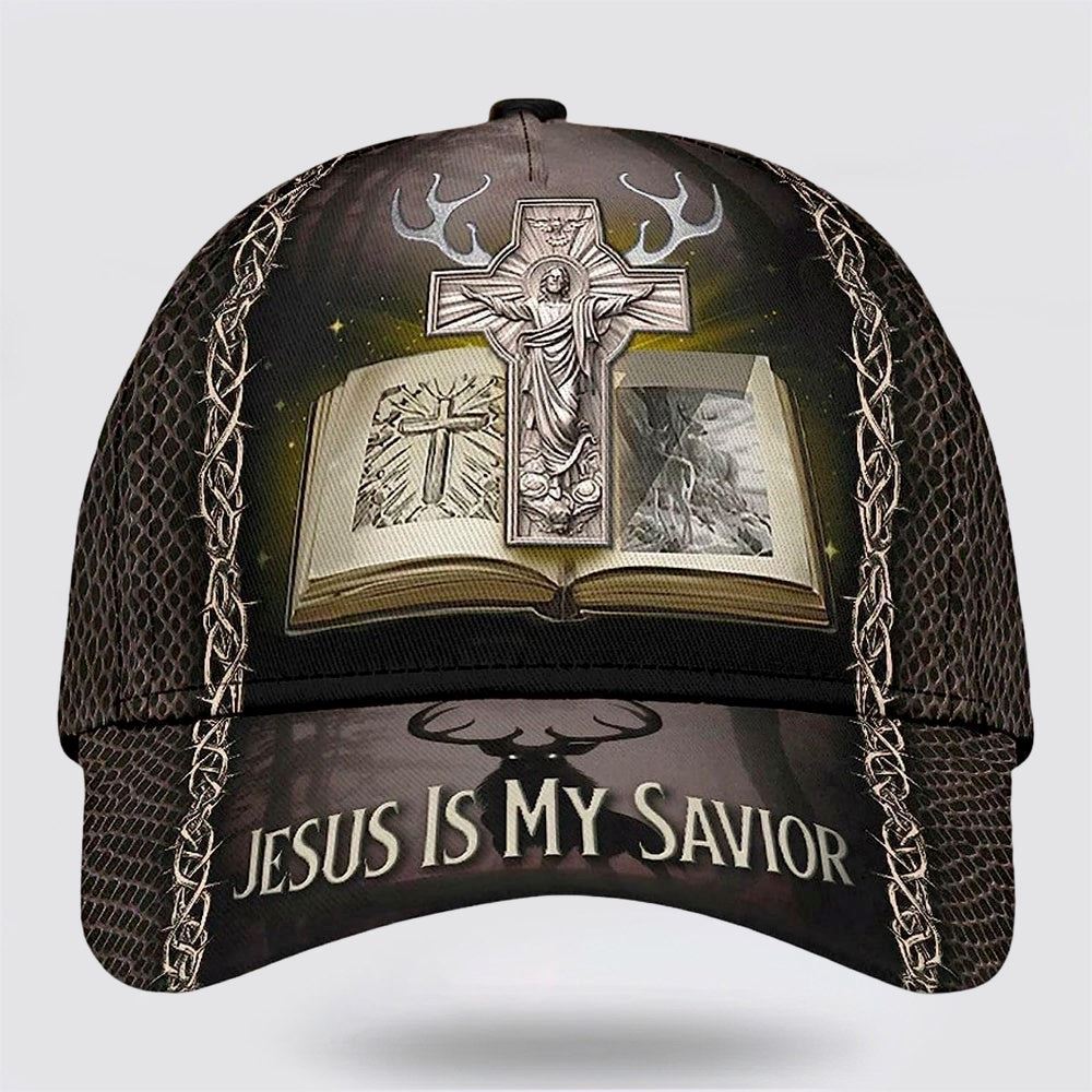 Adeenyc Hunting Jesus Is My Savior All Over Print Baseball Cap, God Baseball Cap, Christian Cap, Christian Hat Trucker Hats Custom Hats Gifts For Men & Women