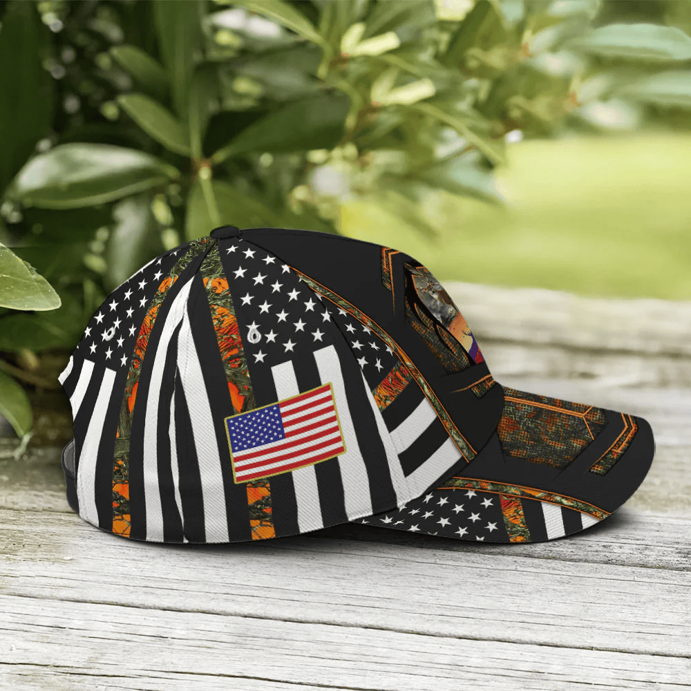 Adeenyc Hunting Orange Camouflage US Flag Baseball Cap Trucker Hats Custom Hats Gifts For Men & Women