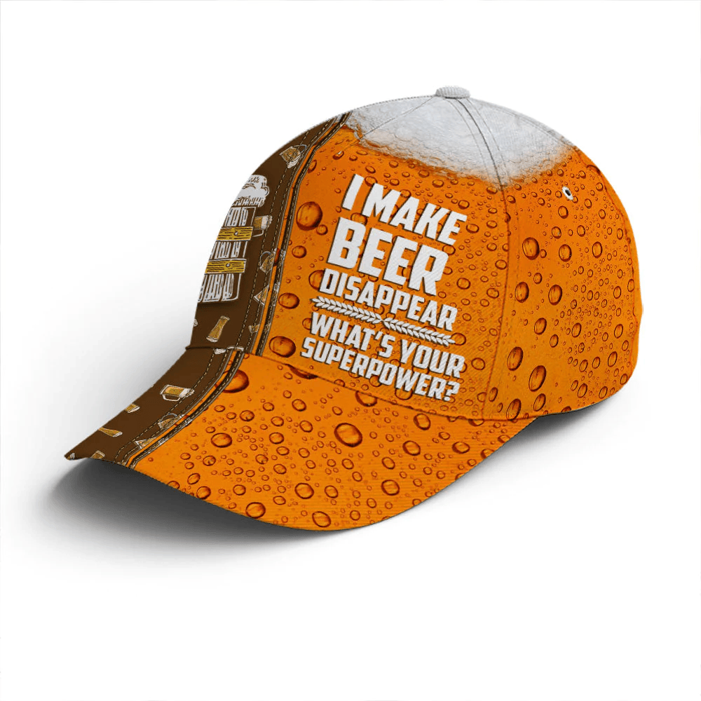 Adeenyc I Make Beer Disappear Funny Baseball Cap Trucker Hats Custom Hats Gifts For Men & Women