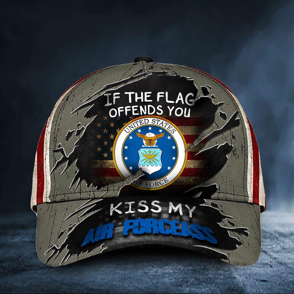 Adeenyc If The Flag Offends You Kiss My Air Forceass Cap USA Flag Hat Proud USAF US Air Force Men Gift Trucker Hats Custom Hats Gifts For Men & Women