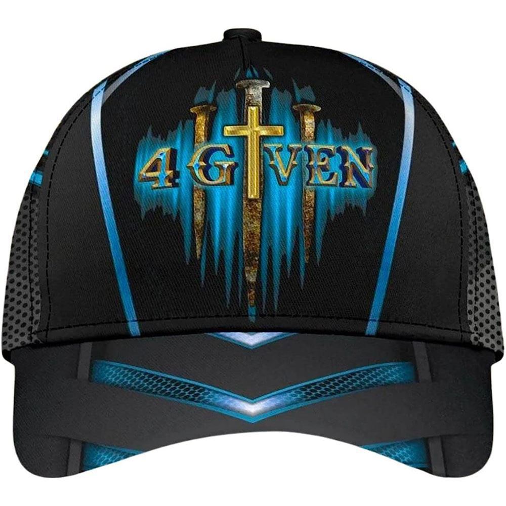 Adeenyc Jesus 1 Cross 3 Nails 4given All Over Print Baseball Cap, God Baseball Cap, Christian Cap, Christian Hat Trucker Hats Custom Hats Gifts For Men & Women