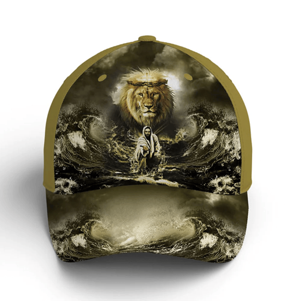 Adeenyc Jesus Lion Water Art Baseball Cap All Over Print Trucker Hats Custom Hats Gifts For Men & Women