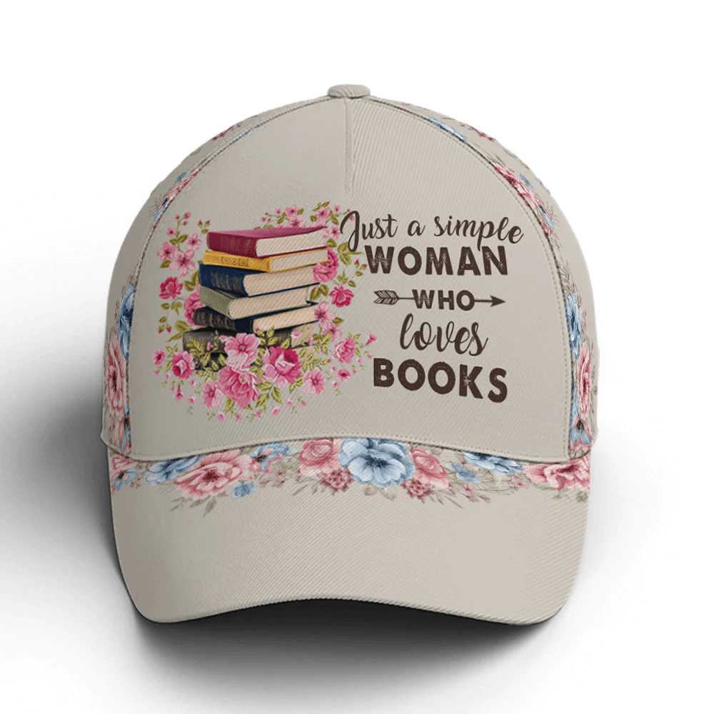 Adeenyc Just A Girl Love Books Classic Floral Baseball Cap Trucker Hats Custom Hats Gifts For Men & Women