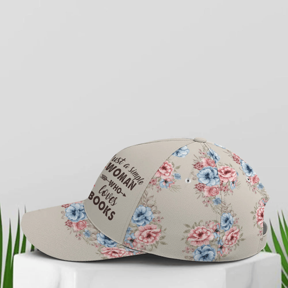 Adeenyc Just A Girl Love Books Classic Floral Baseball Cap Trucker Hats Custom Hats Gifts For Men & Women