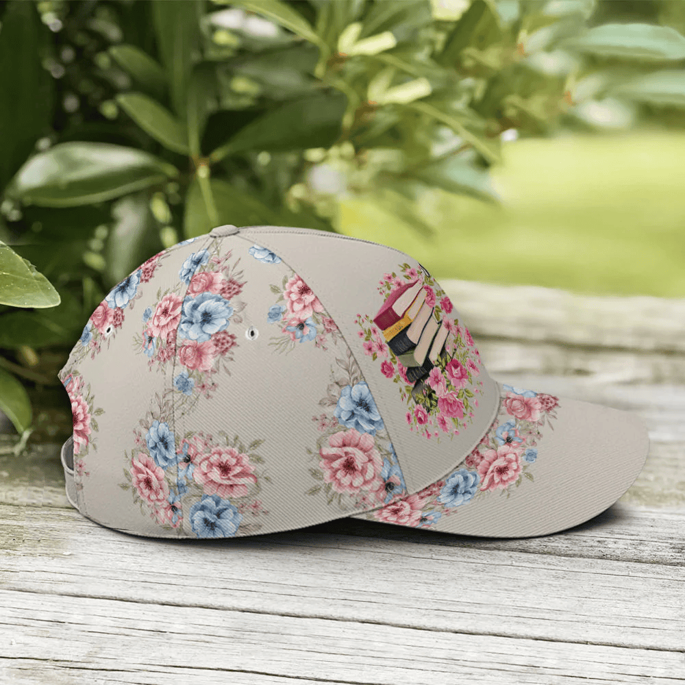 Adeenyc Just A Girl Love Books Classic Floral Baseball Cap Trucker Hats Custom Hats Gifts For Men & Women