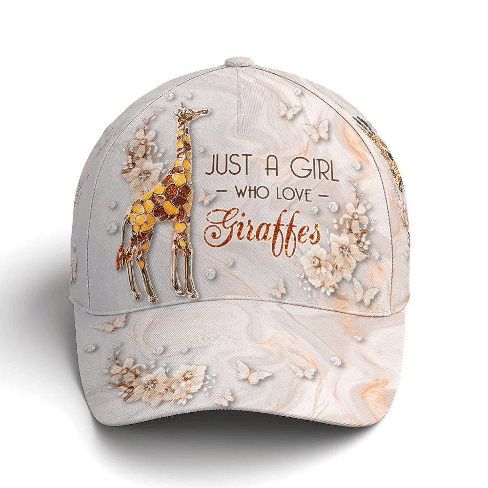 Adeenyc Just A Girl Loves Giraffes Baseball Cap All Over Print Trucker Hats Custom Hats Gifts For Men & Women