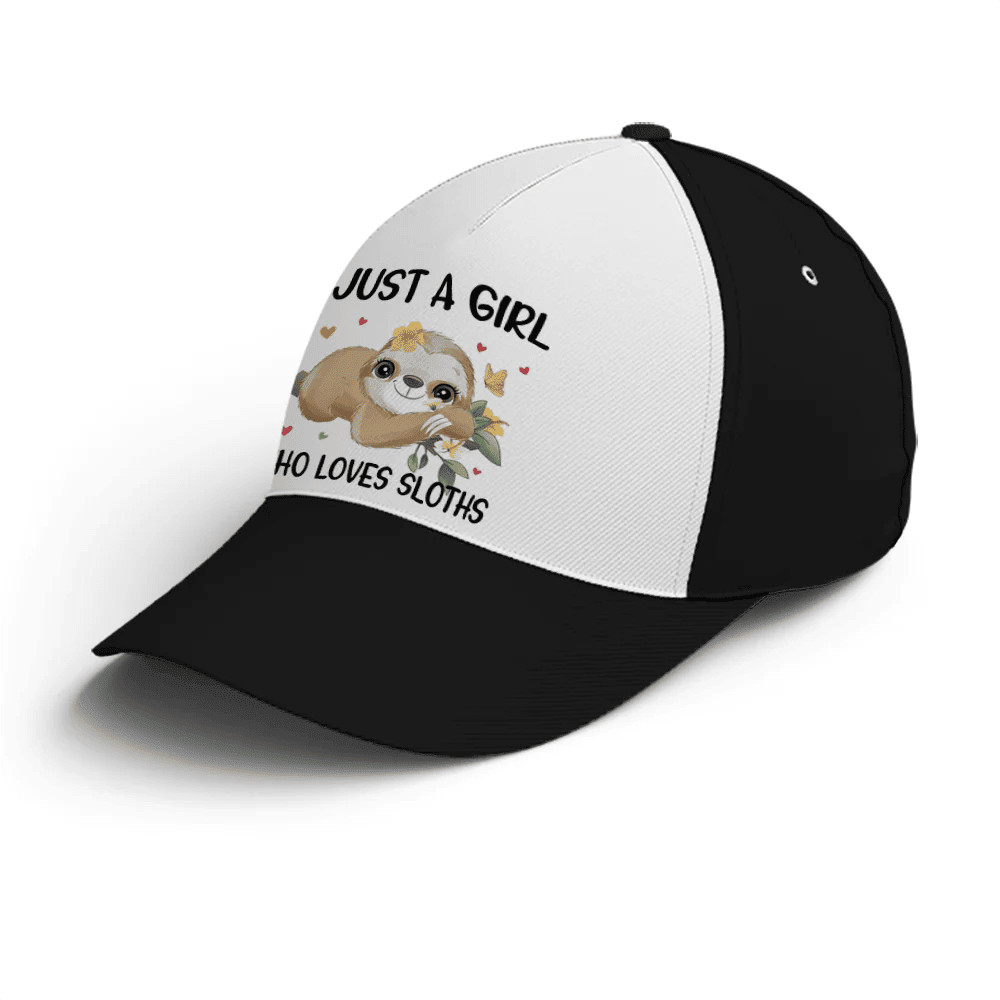 Adeenyc Just A Girl Loves Sloths Floral Baseball Cap Trucker Hats Custom Hats Gifts For Men & Women