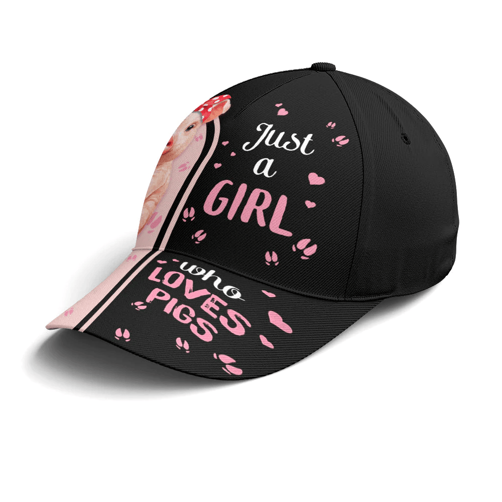 Adeenyc Just A Girl Who Love Pig Baseball Cap All Over Print Trucker Hats Custom Hats Gifts For Men & Women