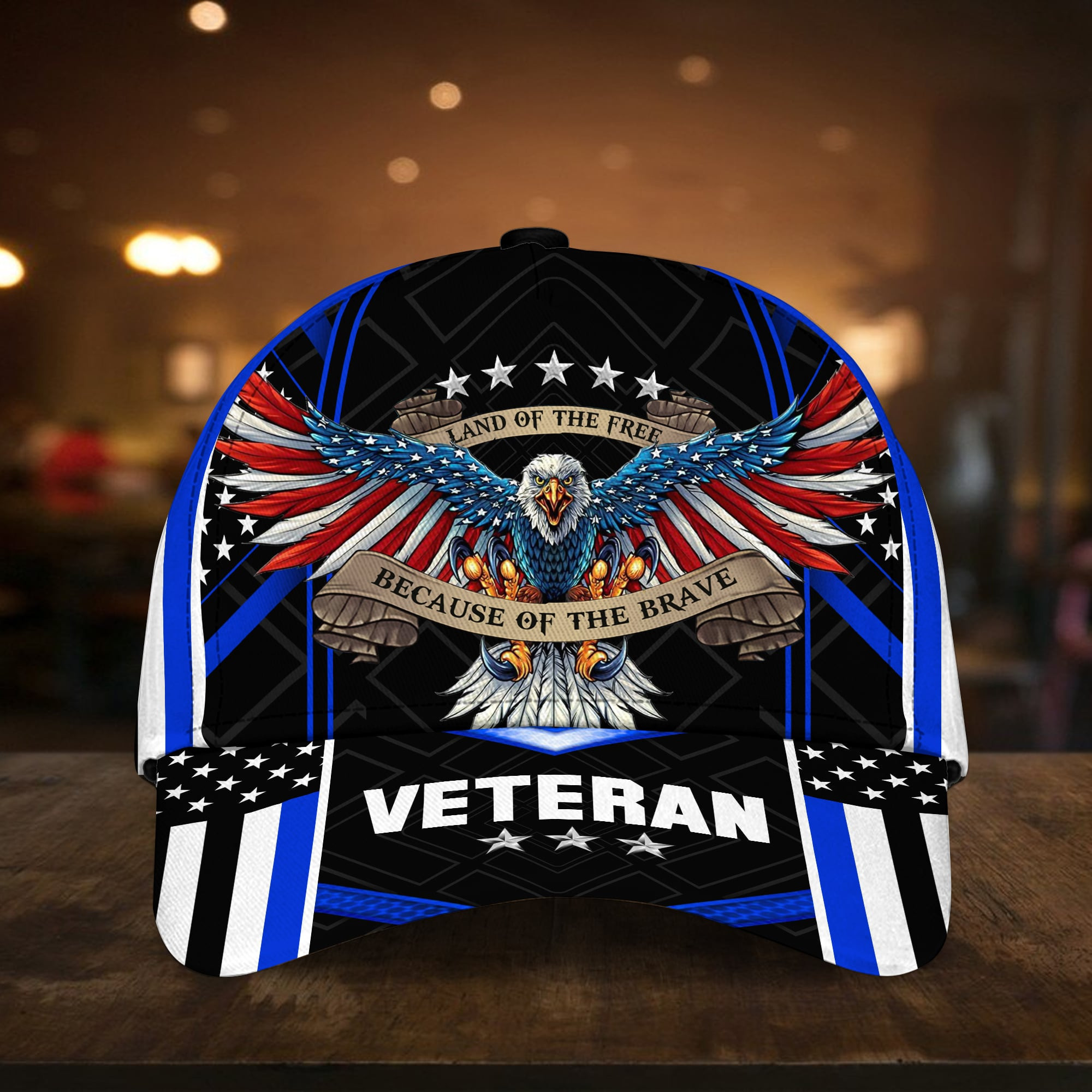 Adeenyc Land Of The Free U.S. Veteran 3D Cap  All Over Print Trucker Hats Custom Hats Gifts For Men & Women