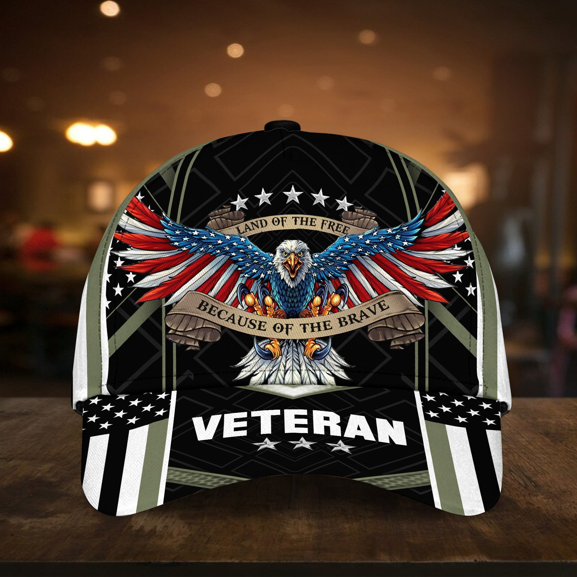 Adeenyc Land Of The Free U.S. Veteran 3D Cap  All Over Print Trucker Hats Custom Hats Gifts For Men & Women