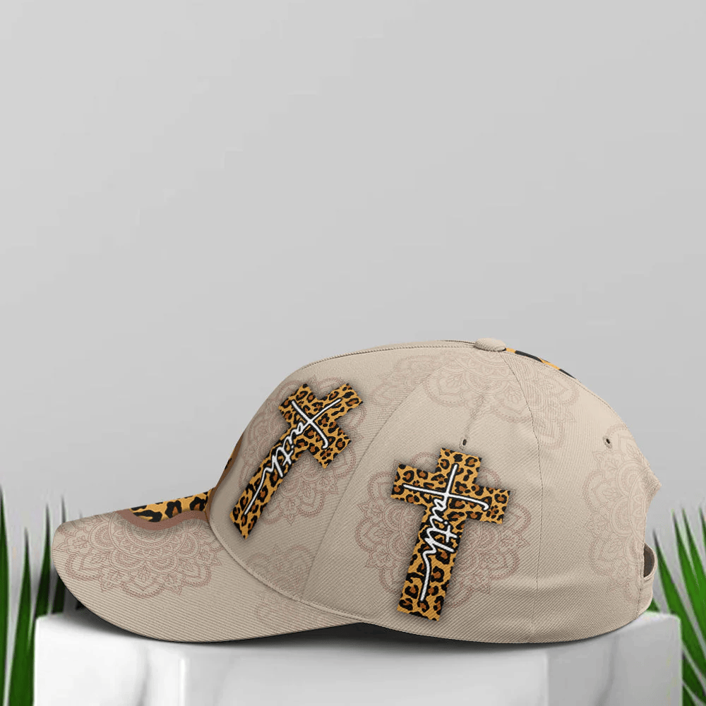 Adeenyc Leopard Crossover Faith Mandala Style Baseball Cap Trucker Hats Custom Hats Gifts For Men & Women