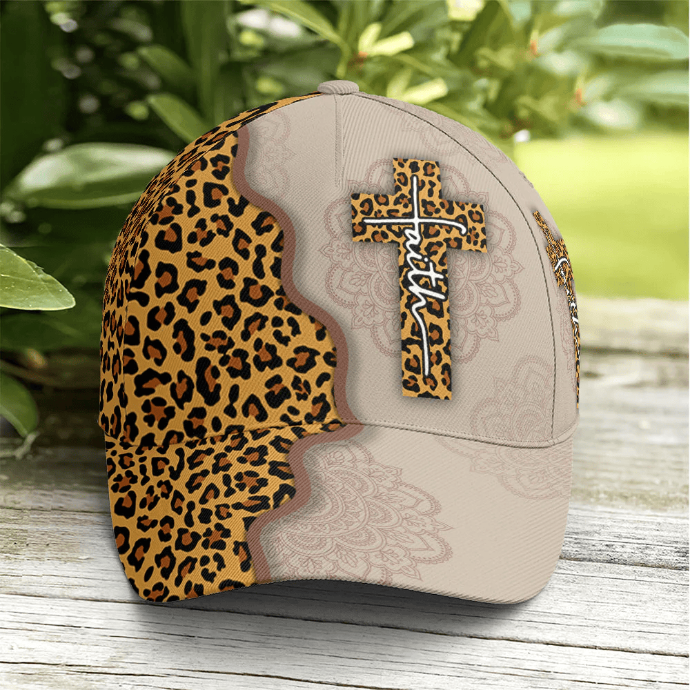 Adeenyc Leopard Crossover Faith Mandala Style Baseball Cap Trucker Hats Custom Hats Gifts For Men & Women