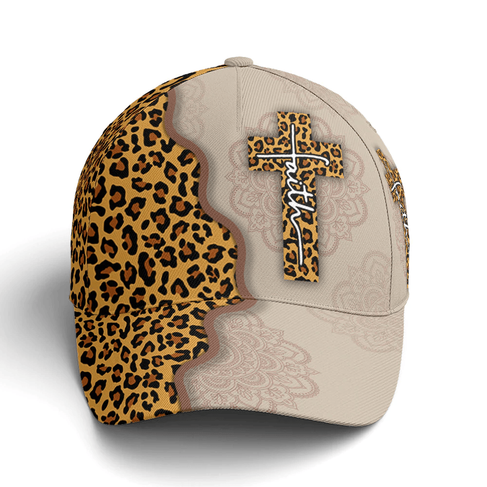 Adeenyc Leopard Crossover Faith Mandala Style Baseball Cap Trucker Hats Custom Hats Gifts For Men & Women