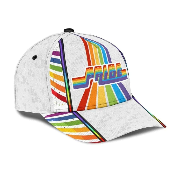 Adeenyc Lesbian Cap, Rainbow Human Beings White Background Lgbt Printing Baseball Cap Hat Trucker Hats Custom Hats Gifts For Men & Women