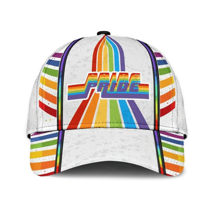 Adeenyc Lesbian Cap, Rainbow Human Beings White Background Lgbt Printing Baseball Cap Hat Trucker Hats Custom Hats Gifts For Men & Women