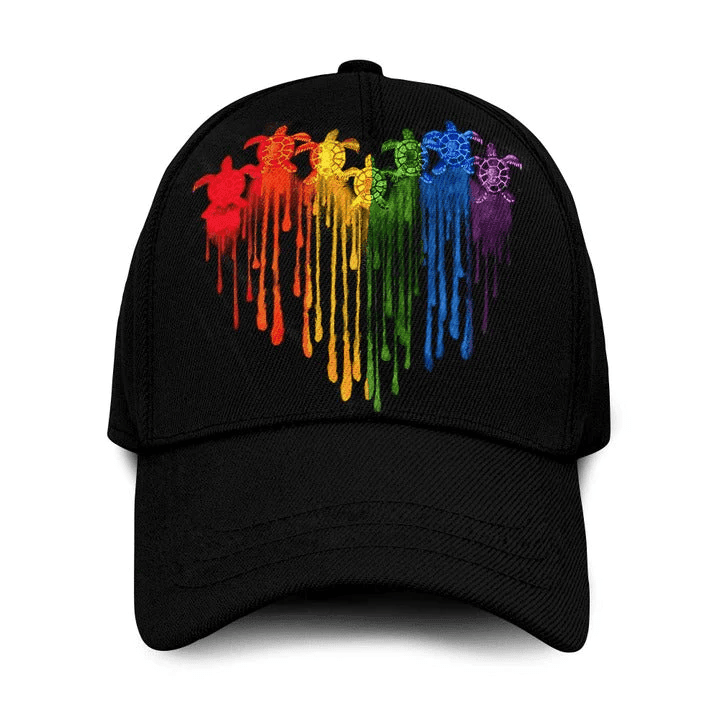 Adeenyc Lgbt 3D Baseball Cap For Pride Month, Turtle And Proud Rainbow Colors Classic Cap Hat Trucker Hats Custom Hats Gifts For Men & Women