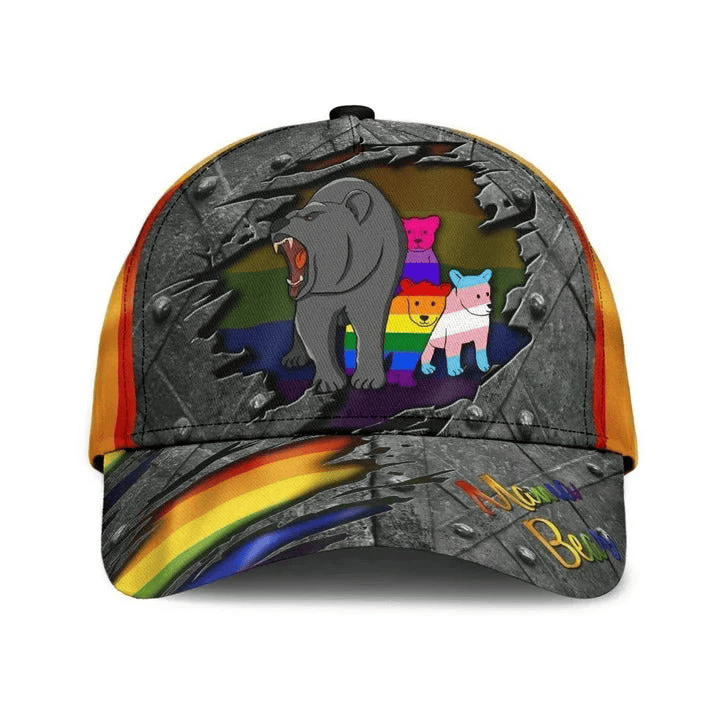 Adeenyc LGBT Baseball Cap All Over Printed, Colorful Mama Bear Pride Classic Cap Hat, Pride Month 2022 Gifts Trucker Hats Custom Hats Gifts For Men & Women