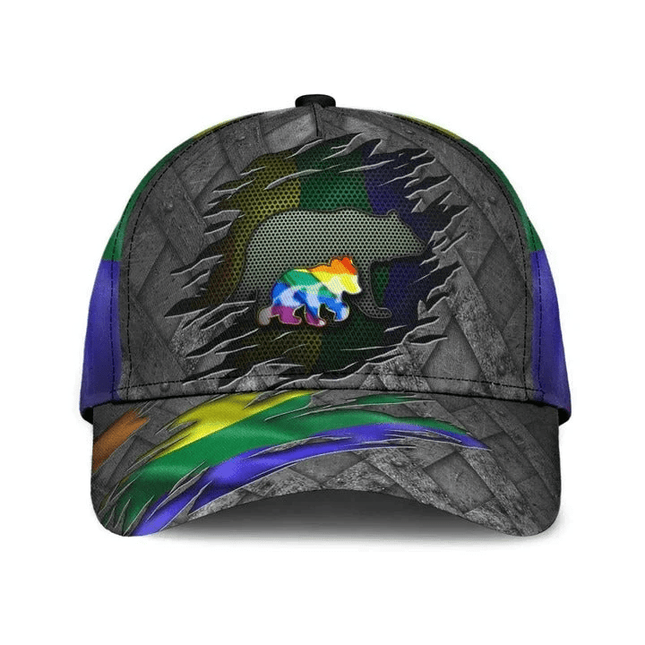 Adeenyc LGBT Baseball Cap All Over Printed, Colorful Mama Bear Pride Classic Cap Hat, Pride Month 2022 Gifts Trucker Hats Custom Hats Gifts For Men & Women