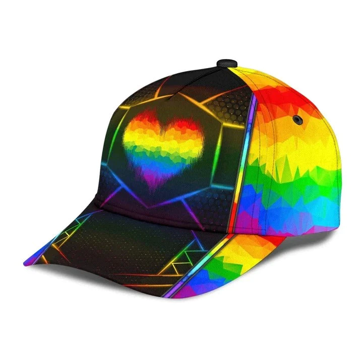 Adeenyc LGBT Cap, Beautiful Lgbt Rainbow Heart Polygon 3D Printing Baseball Cap Hat, Pride Accessories Trucker Hats Custom Hats Gifts For Men & Women