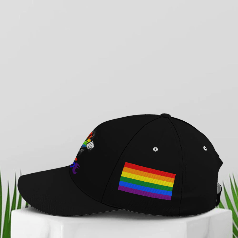 Adeenyc LGBT Love Is Love Hashtag Pride Black Baseball Cap Trucker Hats Custom Hats Gifts For Men & Women