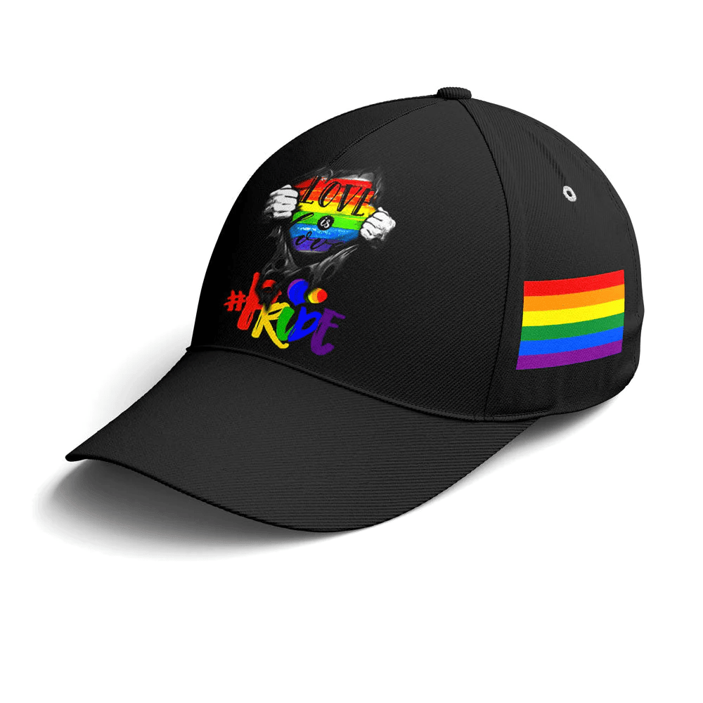 Adeenyc LGBT Love Is Love Hashtag Pride Black Baseball Cap Trucker Hats Custom Hats Gifts For Men & Women