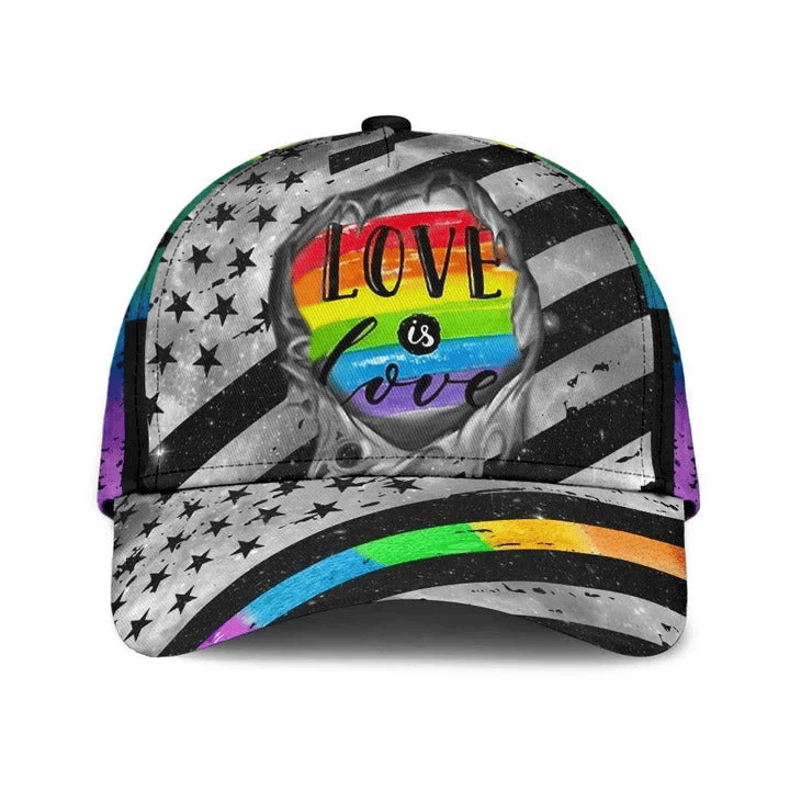 Adeenyc LGBT Pride Cap She’s Mine Rainbow Hand Hexagonal Texture Printing 3D Baseball Cap Hat Trucker Hats Custom Hats Gifts For Men & Women