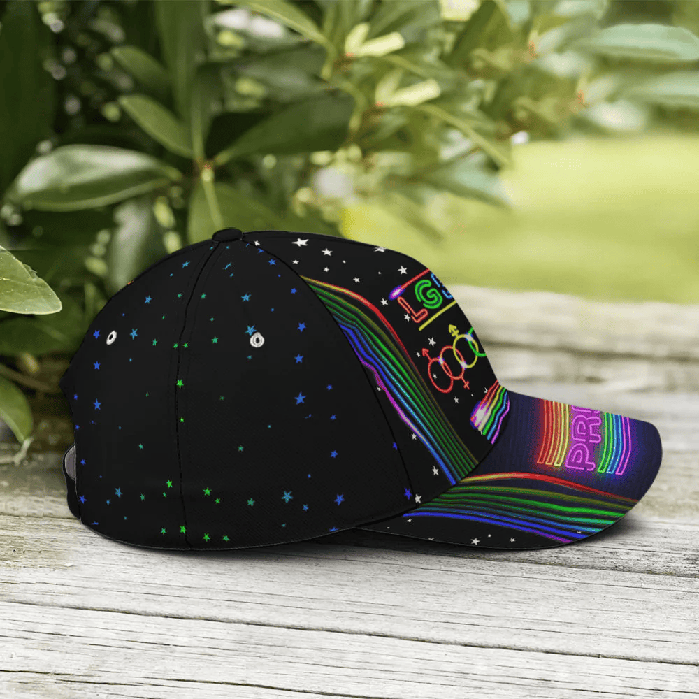 Adeenyc LGBT Pride Neon Style Baseball Cap All Over Print Trucker Hats Custom Hats Gifts For Men & Women