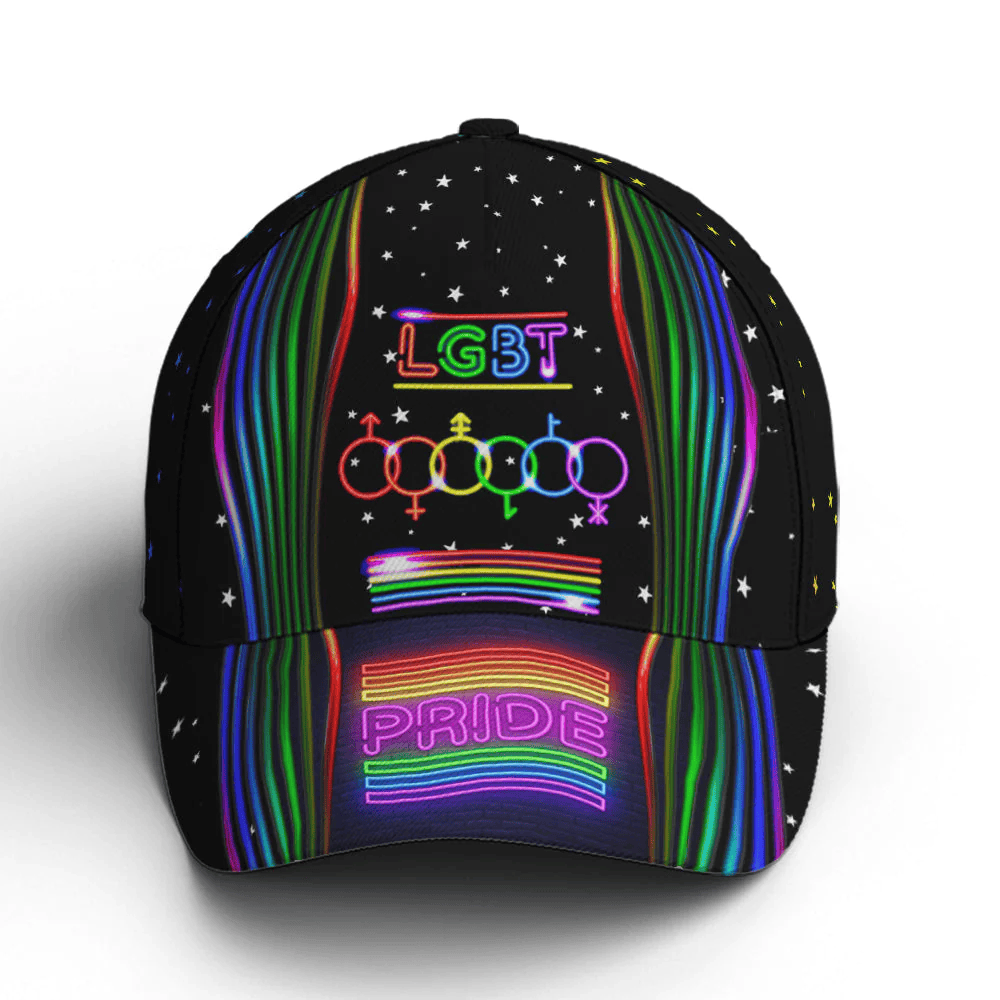 Adeenyc LGBT Pride Neon Style Baseball Cap All Over Print Trucker Hats Custom Hats Gifts For Men & Women