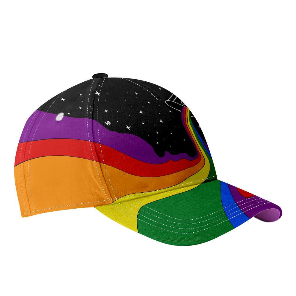 Adeenyc - LGBT Pride Rainbow Classic Cap Baseball Hat, Rainbow Pattern LBGT Baseball Cap, LBGT Support Hat Design Trucker Hats Custom Hats Gifts For Men & Women