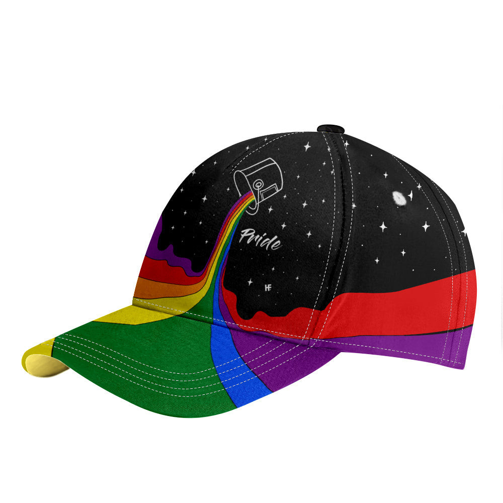 Adeenyc - LGBT Pride Rainbow Classic Cap Baseball Hat, Rainbow Pattern LBGT Baseball Cap, LBGT Support Hat Design Trucker Hats Custom Hats Gifts For Men & Women
