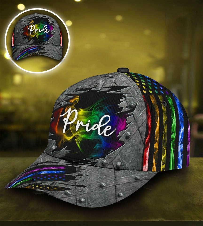 Adeenyc - Lgbt Pride Smoke Vintage Classic Cap Baseball Hat Trucker Hats Custom Hats Gifts For Men & Women