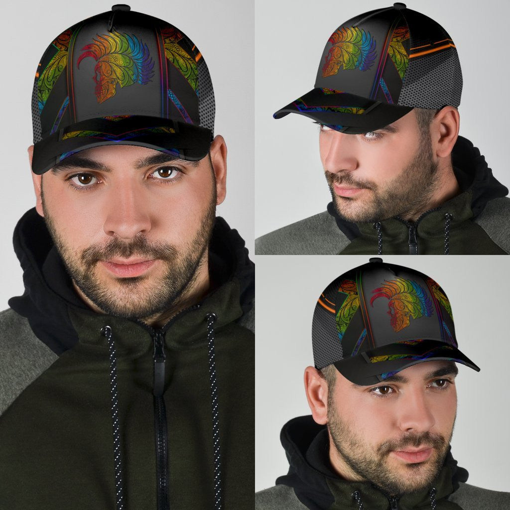 Adeenyc LGBT Skull Classic Cap Trucker Hats Custom Hats Gifts For Men & Women