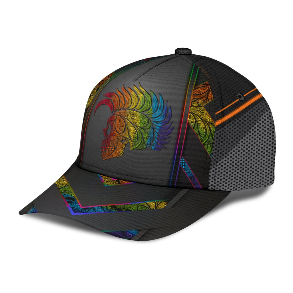 Adeenyc - Lgbt Skull Classic Cap Baseball Hat Trucker Hats Custom Hats Gifts For Men & Women