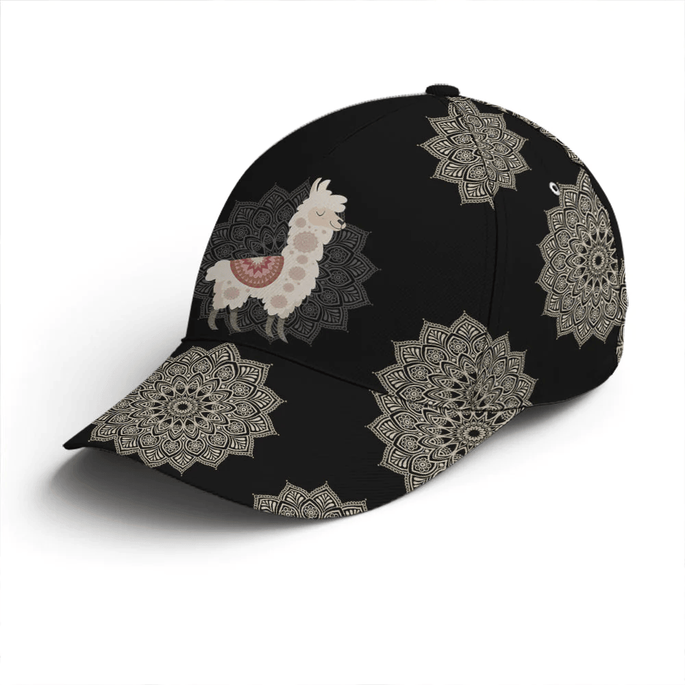 Adeenyc Llama Mandala Pattern Baseball Cap All Over Print Trucker Hats Custom Hats Gifts For Men & Women