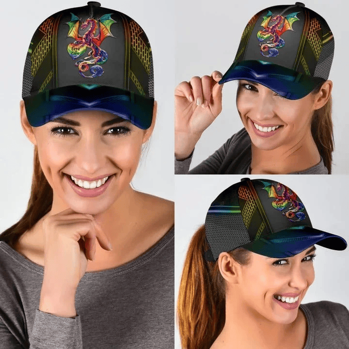 Adeenyc Love Is Love Baseball Pride Cap, Dragon Shine Your Color Lgbt Printing Baseball Cap Hat Trucker Hats Custom Hats Gifts For Men & Women