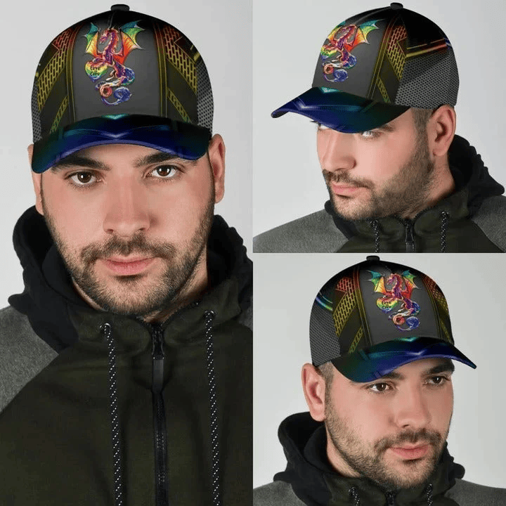 Adeenyc Love Is Love Baseball Pride Cap, Dragon Shine Your Color Lgbt Printing Baseball Cap Hat Trucker Hats Custom Hats Gifts For Men & Women