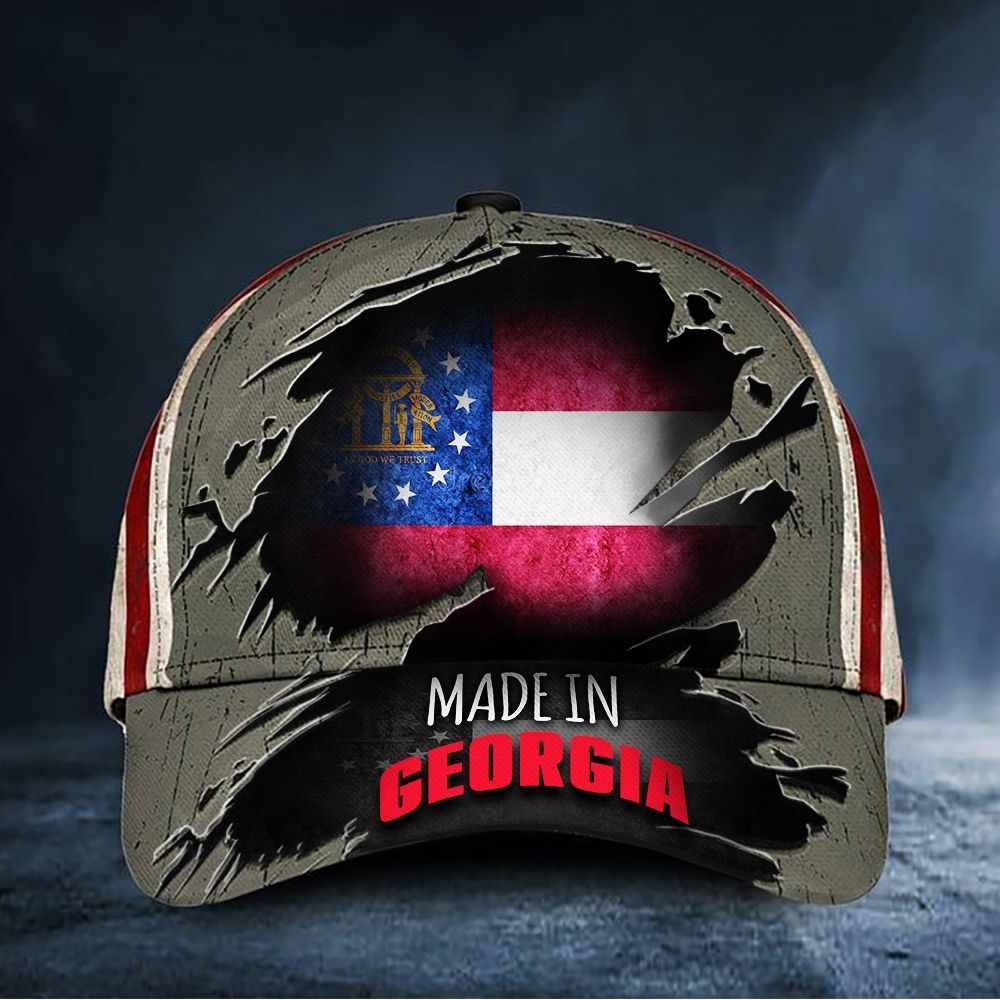 Adeenyc Made In Georgia Hat In God We Trust Cap Patriotic Gifts For Him Trucker Hats Custom Hats Gifts For Men & Women