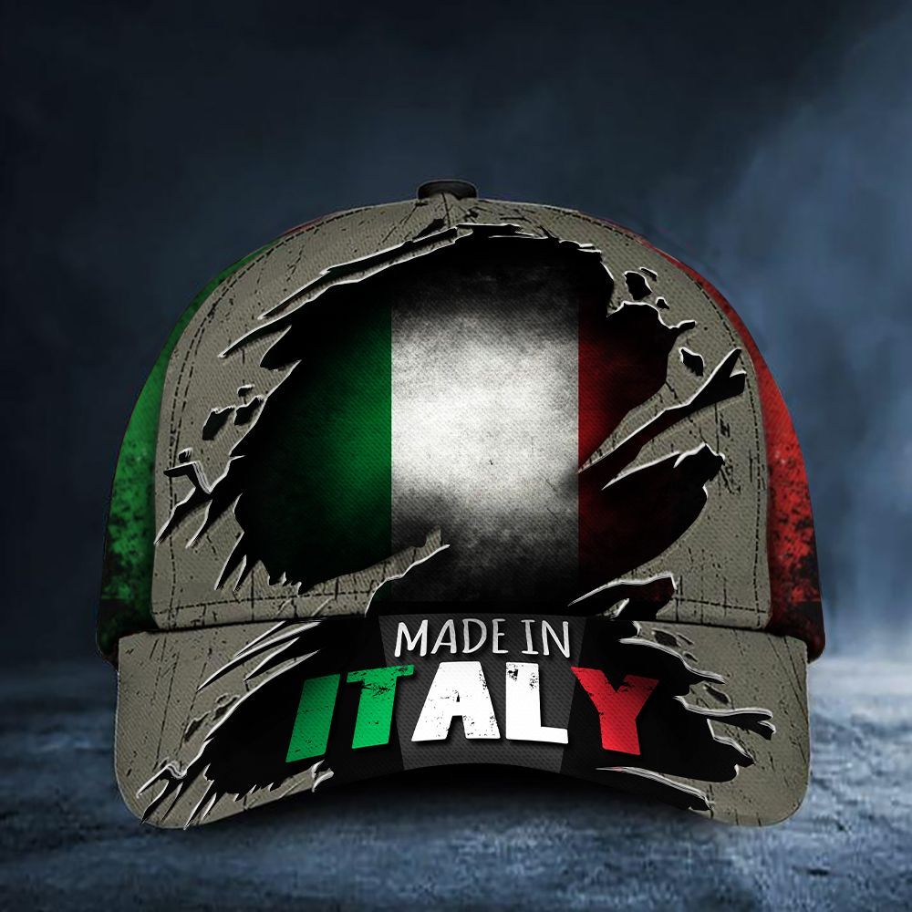 Adeenyc Made In Italy Hat Old Retro Italian Flag Baseball Hat Patriotic Italian Themed Gifts Trucker Hats Custom Hats Gifts For Men & Women