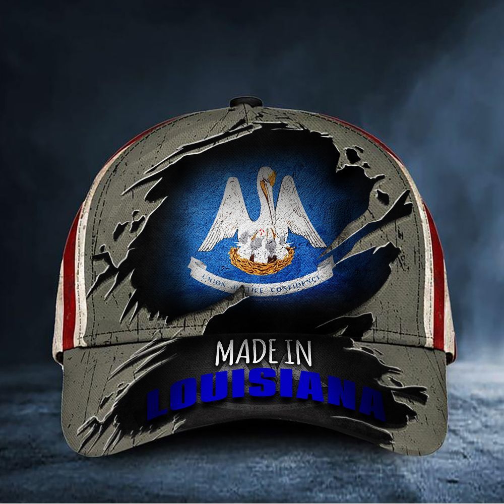 Adeenyc Made In Louisiana Hat Union Justice Confidence Cap Patriot Gifts Trucker Hats Custom Hats Gifts For Men & Women