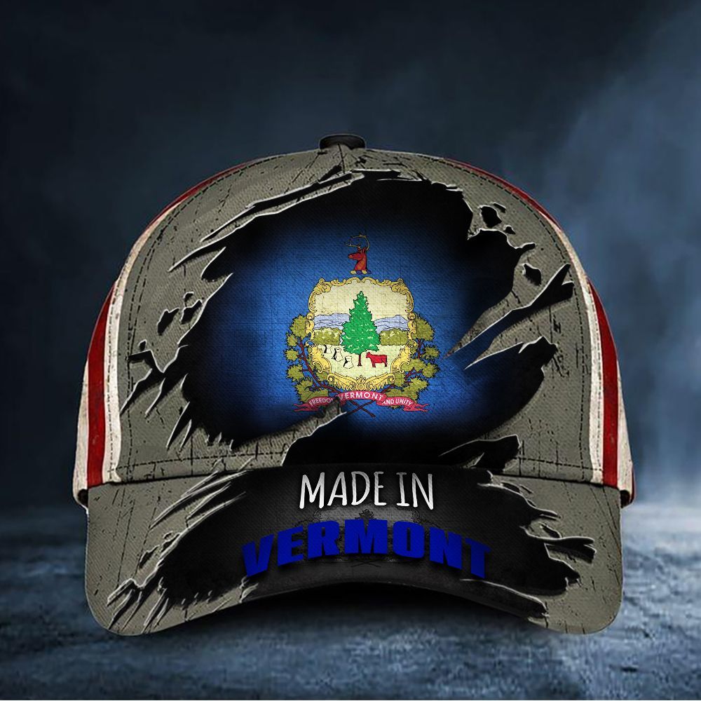 Adeenyc Made In Vermont Shirt Patriotic USA Flag T-Shirt Pride Vermont Merchandise Trucker Hats Custom Hats Gifts For Men & Women