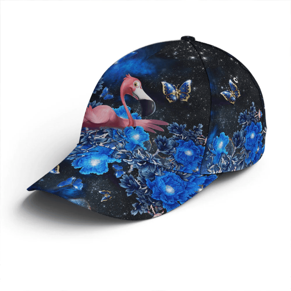 Adeenyc Magical Garden Night Flamingo Print Baseball Cap Trucker Hats Custom Hats Gifts For Men & Women