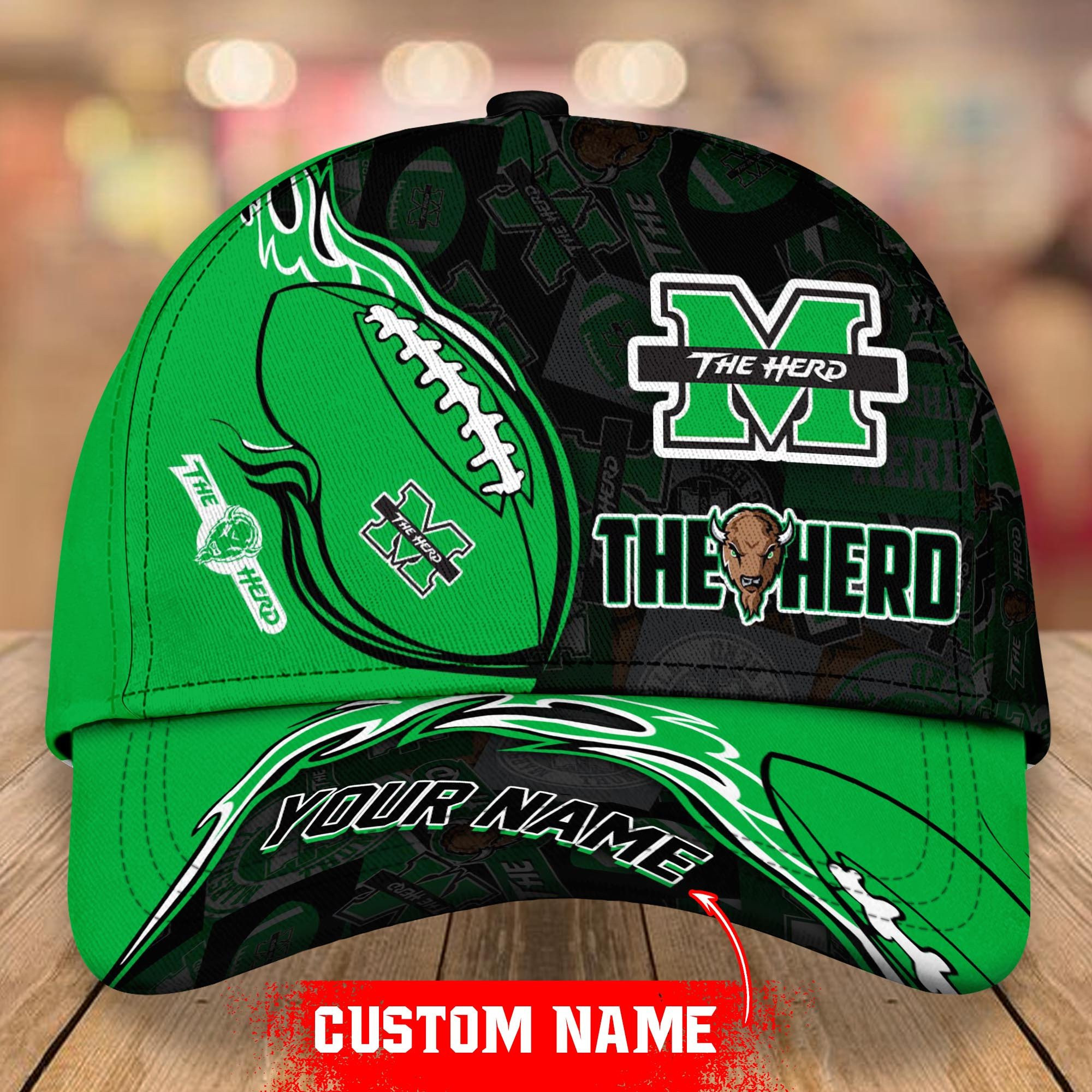 Adeenyc Marshall Thundering Herd NCAA Personalized Hats Baseball Caps Classic Caps for men, women