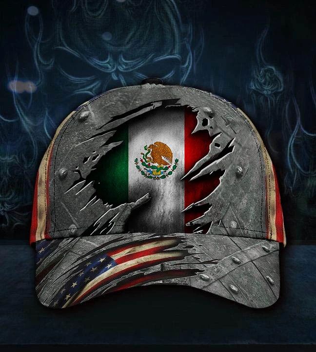 Adeenyc Mexico Flag Hat 3D Printed American Flag Patriotic Fathers Day Gifts For Mexican Dad Trucker Hats Custom Hats Gifts For Men & Women